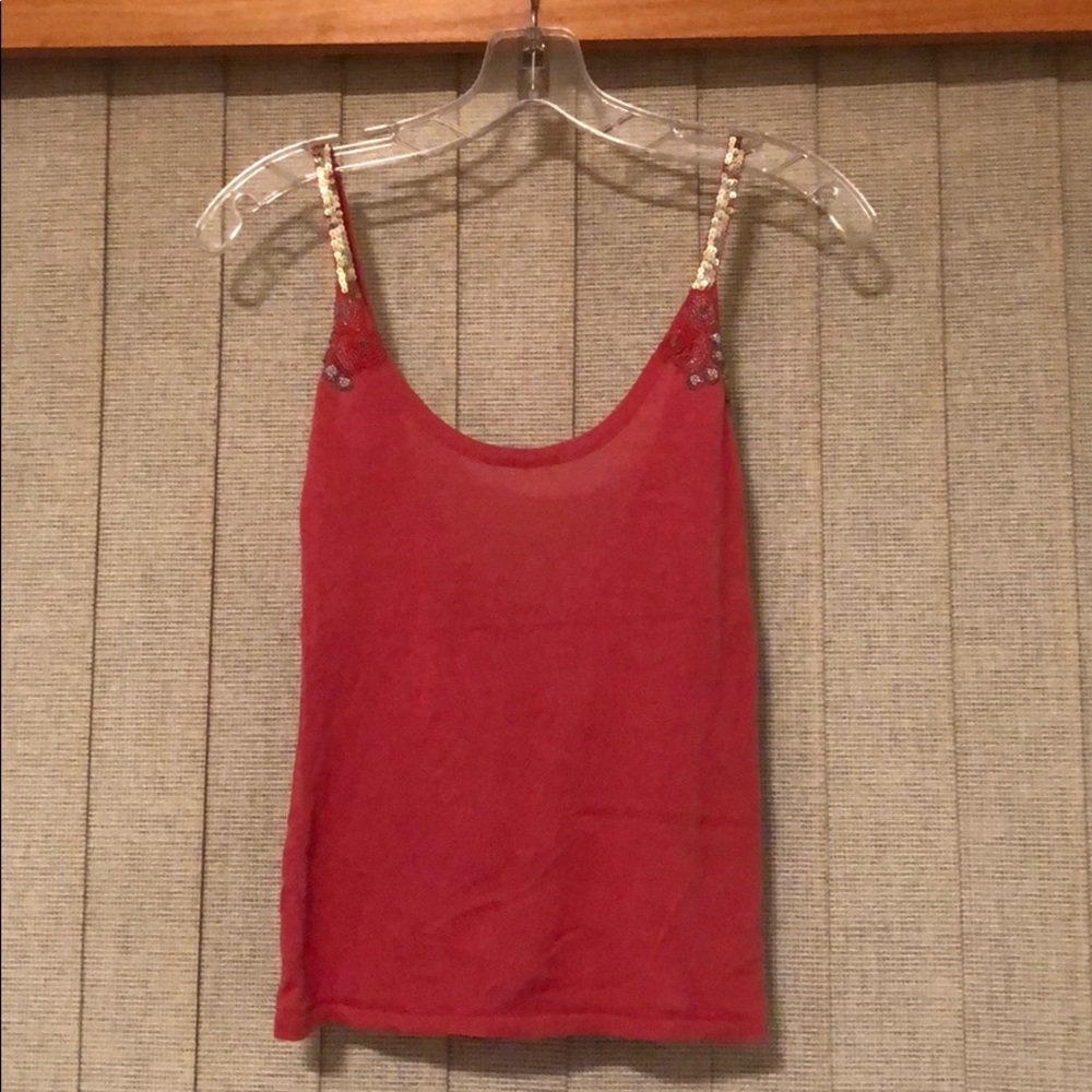 Adorable Free People floral beaded dark peach tank